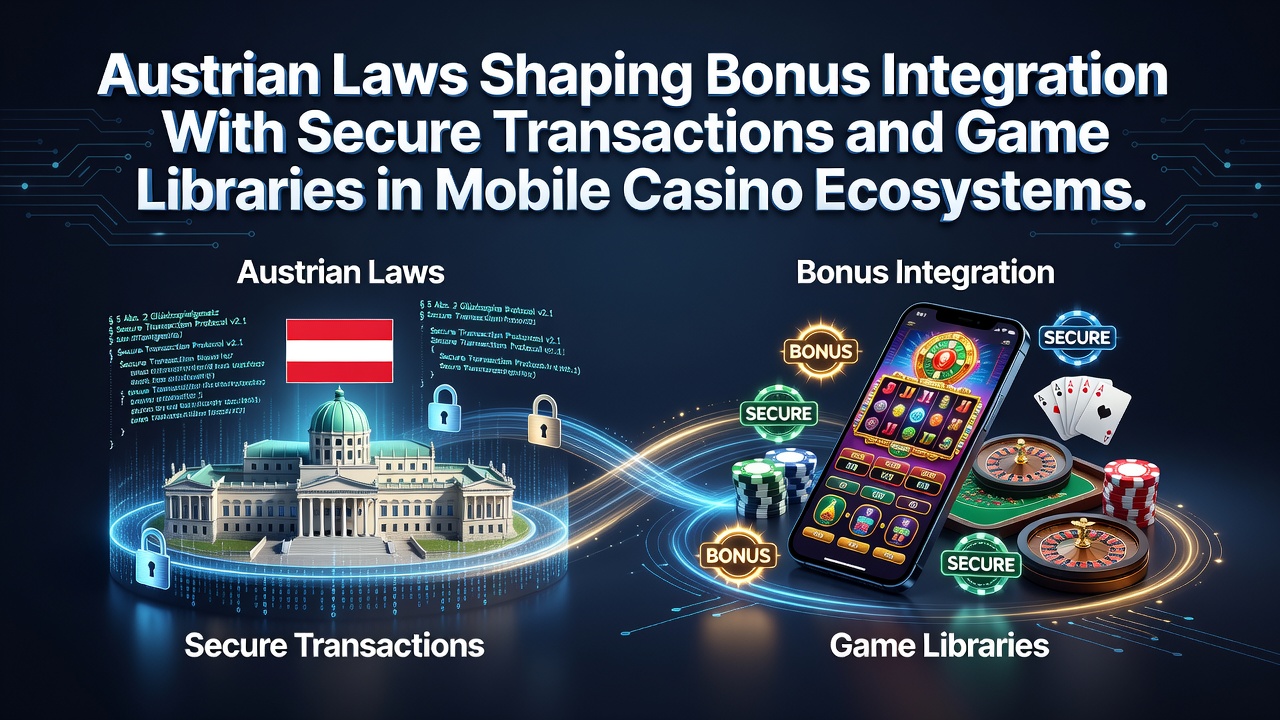 Austrian regulatory framework diagram showing bonus rules tied to secure payments and certified game libraries in mobile casino apps