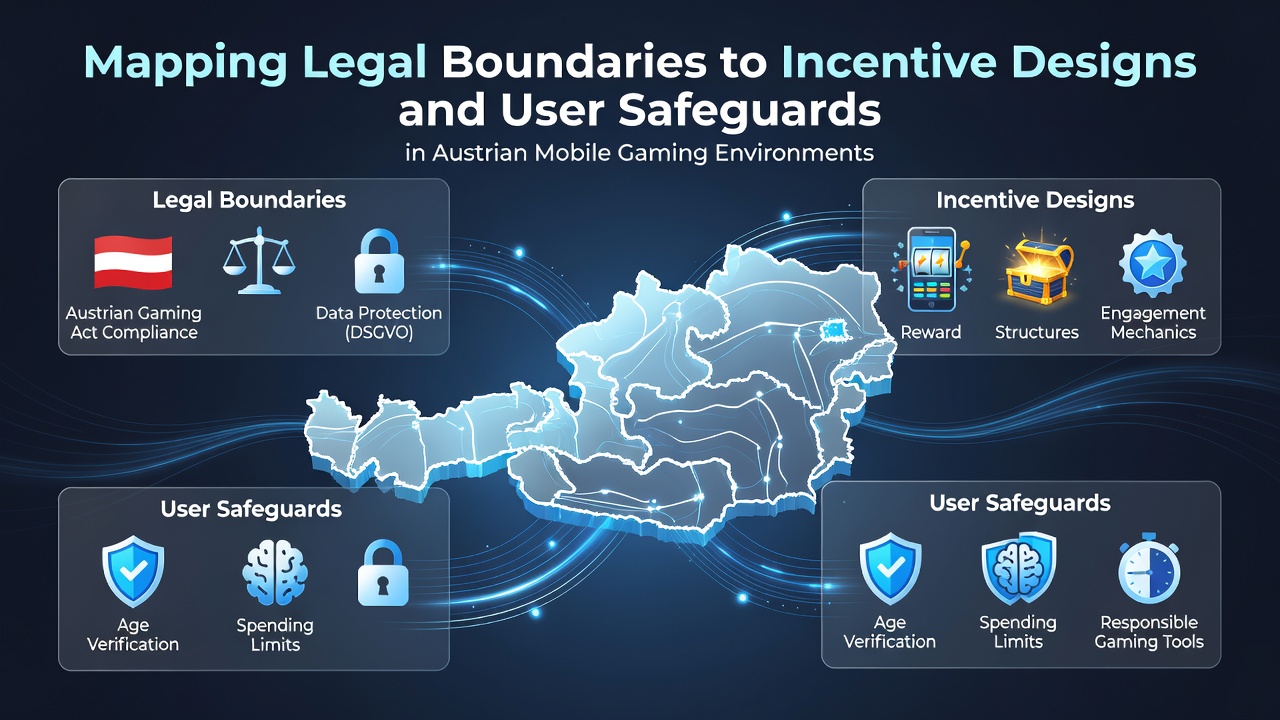 Austrian mobile gaming app interface showing bonus incentives alongside player protection tools