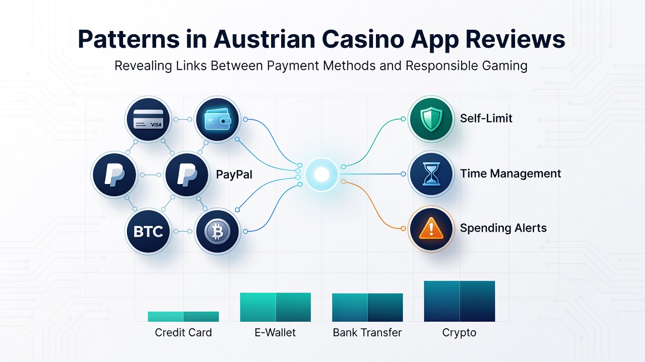 Visual representation of review data linking Austrian payment methods to responsible gaming feature usage