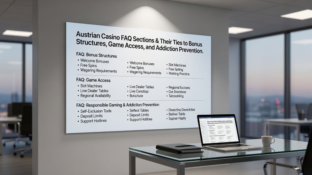 Mobile screen displaying addiction resources and support links within an Austrian casino app FAQ